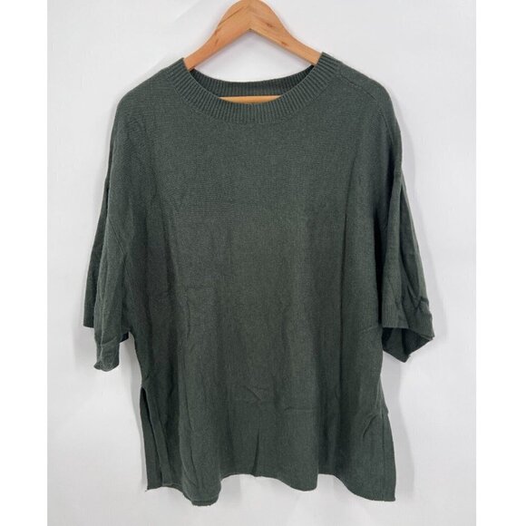 14th & Union Wool & Viscose Blend Oversized Sweater Green Women's M Medium - Picture 2 of 9